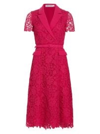 Shop Self-Portrait Belted Lace Midi-Dress at Saks Fifth Avenue