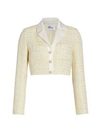 Shop Self-Portrait Boucle Knit Cropped Jacket at Saks Fifth Avenue