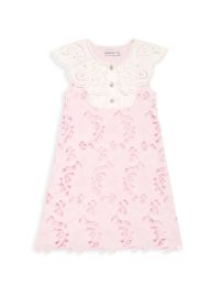 Shop Self-Portrait Little Girls amp Girls Cotton Guipure Bib Dress at Saks Fifth Avenue