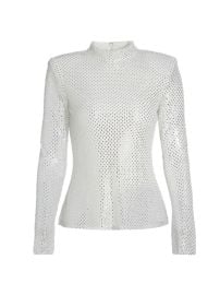 Shop Self-Portrait Rhinestone Fishnet Top at Saks Fifth Avenue