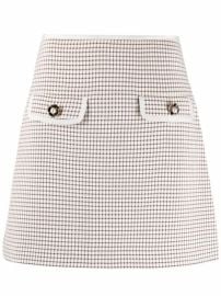 Shop Self-Portrait check-print A-line skirt with Express Delivery - at Farfetch