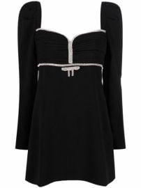 Shop Self-Portrait crystal-embellished long-sleeve dress with Express Delivery - at Farfetch