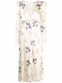 Shop Self-Portrait floral-print V-neck dress with Express Delivery - at Farfetch