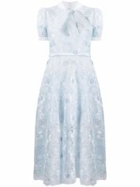 Shop Self-Portrait semi-sheer lace-overlay dress with Express Delivery - at Farfetch