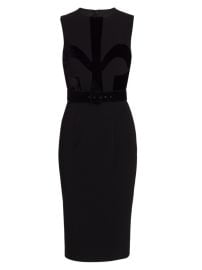 Shop Sergio Hudson Belted Velvet-Embellished Dress at Saks Fifth Avenue