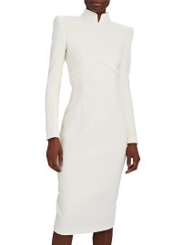 Shop Sergio Hudson Button-Embellished Back Midi-Dress at Saks Fifth Avenue