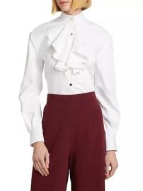 Shop Sergio Hudson Cotton Ruffled Blouse at Saks Fifth Avenue