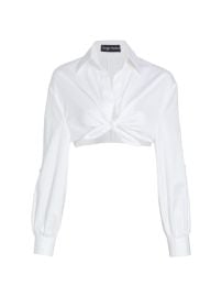 Shop Sergio Hudson Poplin Tie Crop Top at Saks Fifth Avenue