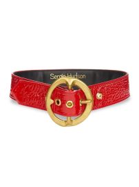 Shop Sergio Hudson Signature Buckle Leather Belt at Saks Fifth Avenue