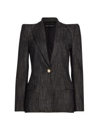 Shop Sergio Hudson Single-Breasted Denim Blazer at Saks Fifth Avenue