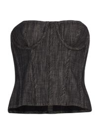 Shop Sergio Hudson Strapless Denim Bustier Top at Saks Fifth Avenue