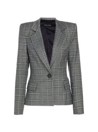 Shop Sergio Hudson Wool-Blend Windowpane Plaid Jacket at Saks Fifth Avenue