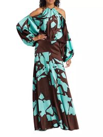 Shop Silvia Tcherassi Bahar Split-Sleeve Silk-Blend Gown at Saks Fifth Avenue