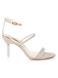 Shop Sophia Webster Rosalind Embellished-Heel Glitter Sandals at Saks Fifth Avenue