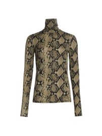 Shop Sportmax Fly Python-Print Long-Sleeve Mockneck Top at Saks Fifth Avenue