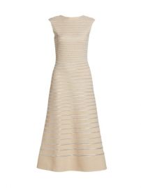 Shop St John Metallic Knit Low Back Dress at Saks Fifth Avenue