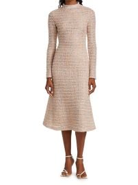 Shop St John Textural Knit Fit--Flare Dress at Saks Fifth Avenue