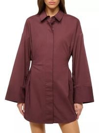 Shop Staud Cindy Stretch-Cotton Shirt Minidress at Saks Fifth Avenue