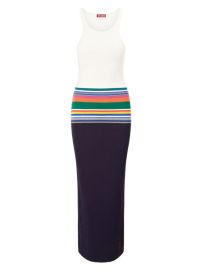 Shop Staud Hibiscus Ribbed Striped Midi-Dress at Saks Fifth Avenue