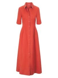 Shop Staud Joan Stretch-Cotton Maxi Shirtdress at Saks Fifth Avenue