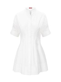 Shop Staud Lorenza Stretch-Cotton Short-Sleeve Minidress at Saks Fifth Avenue