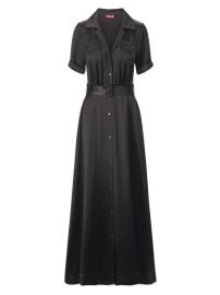 Shop Staud Millie Satin Belted Maxi Shirtdress at Saks Fifth Avenue