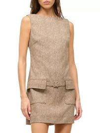 Shop Staud Sheila Herringbone Sleeveless Minidress at Saks Fifth Avenue