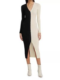 Shop Staud Shoko Colorblock Body-Con Sweaterdress at Saks Fifth Avenue