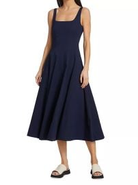 Shop Staud Wells Cotton Poplin A-Line Midi-Dress at Saks Fifth Avenue