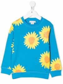 Shop Stella McCartney Kids Sunflower-print Fleece sweatshirt with Express Delivery - at Farfetch