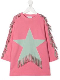 Shop Stella McCartney Kids star motif fringed dress with Express Delivery - at Farfetch