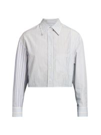 Shop Stella McCartney Mixed-Stripe Cropped Shirt at Saks Fifth Avenue