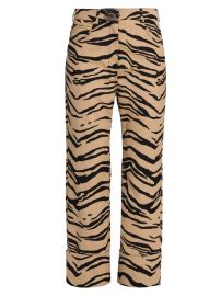 Shop Stella McCartney Tiger Wool-Blend Cuffed Trousers at Saks Fifth Avenue