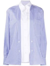 Shop Stella McCartney layered-effect striped shirt with Express Delivery - at Farfetch