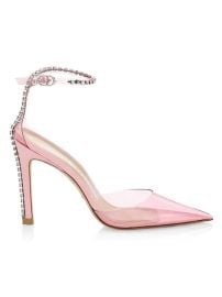 Shop Stuart Weitzman Stuart Glam PVC Embellished Ankle-Strap Pumps at Saks Fifth Avenue