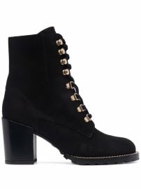 Shop Stuart Weitzman lace-up leather boots with Express Delivery - at Farfetch