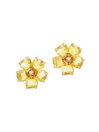 Shop Swarovski Florere Goldtone amp Crystal Flower Stud Earrings at Saks Fifth Avenue