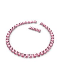 Shop Swarovski Millenia Rhodium-Plated Octagon-Cut Crystal Necklace at Saks Fifth Avenue