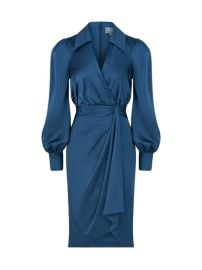 Shop THEIA Jodi Bishop Sleeve Faux-Wrap Shirtdress at Saks Fifth Avenue