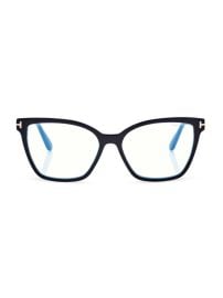 Shop TOM FORD 53MM Cat Eye Blue Block Glasses at Saks Fifth Avenue