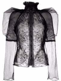 Shop TOM FORD floral-lace high-neck blouse with Express Delivery - at Farfetch