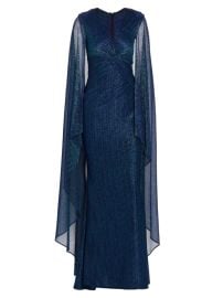 Shop Talbot Runhof Matrix Metallic Cape Gown at Saks Fifth Avenue