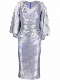 Shop Talbot Runhof metallic-effect midi dress with Express Delivery - at Farfetch