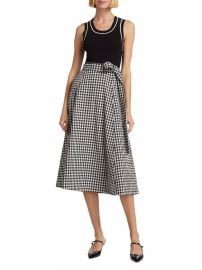 Shop Tanya Taylor Devon Mixed-Media Midi-Dress at Saks Fifth Avenue