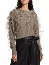 Shop Tanya Taylor Lexia Wool Feather Sweater at Saks Fifth Avenue