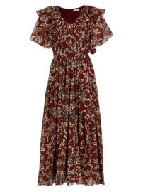 Shop Tanya Taylor Rita Flutter-Sleeve Maxi Dress at Saks Fifth Avenue