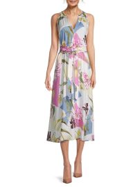 Shop Ted Baker Saanvii Floral-Printed Tie-Waist Midi-Dress at Saks Fifth Avenue