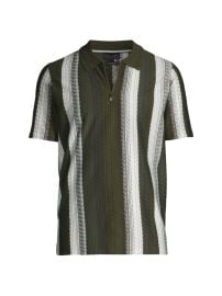 Shop Ted Baker Walraf Striped Quarter-Zip Polo Shirt at Saks Fifth Avenue