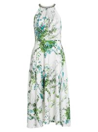 Shop Teri Jon by Rickie Freeman Embellished Halter Midi-Dress at Saks Fifth Avenue