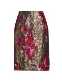 Shop Teri Jon by Rickie Freeman Floral Jacquard Knee-Length Skirt at Saks Fifth Avenue